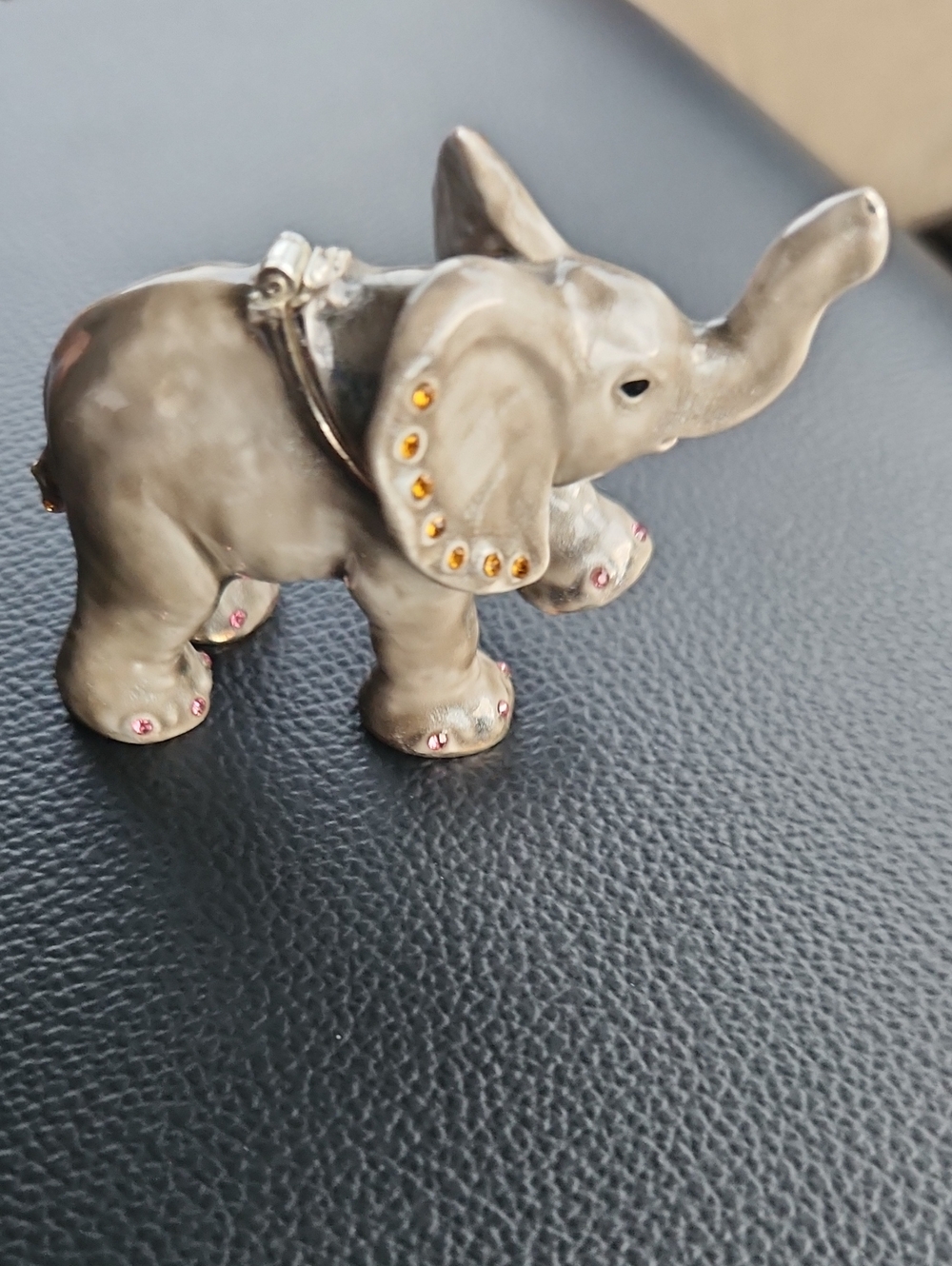 Arora - Baby Elephant Enamelled Crystal Jewelled Trinket Box - 2006